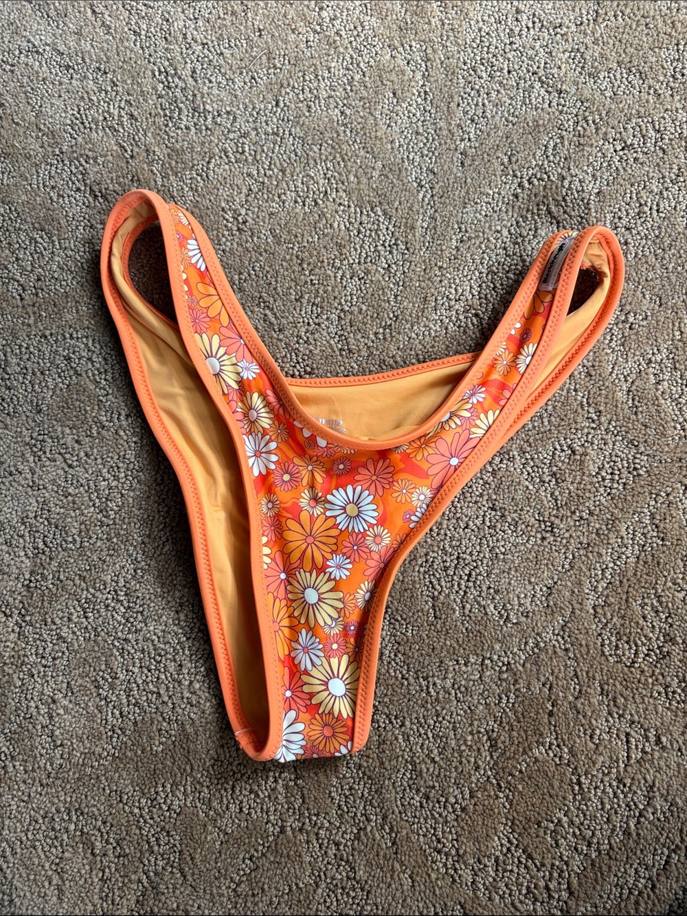 Blackbough x Emma Brooks Orange Floral High-Cut Bikini Bottom